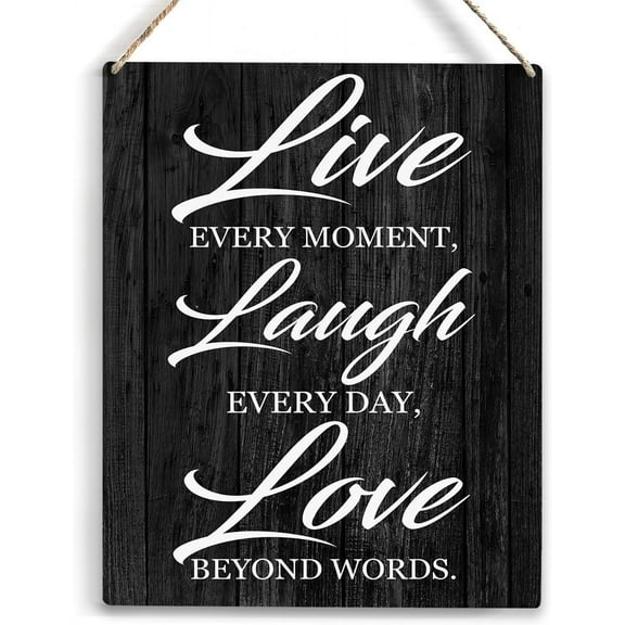 8x10 Inch Live Every Moment Laugh Every Day Wood Sign Rustic Live Laugh Love Wooden Hanging Plaque For Home Wall Art Decoration Present