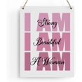 thumbnail image 1 of 8x10 Inch Pink Wall Decor Inspirational I Am Strong I Am Beautiful Wooden Sign, Pink Motivational Gift For Women, Pink Decor For Home Office Living Room Bathroom Bedroom Wall Art Decor, 1 of 5