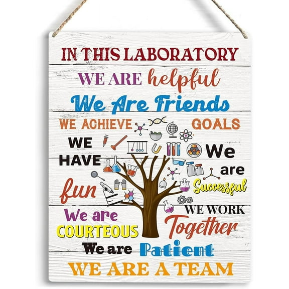 8x10 Inch Science Classroom Decor Science Wall Art In This Laboratory We Are Patient Team Decor Science Gifts Library Decor Scientists Wooden Hanging Sign For School Classroom Library