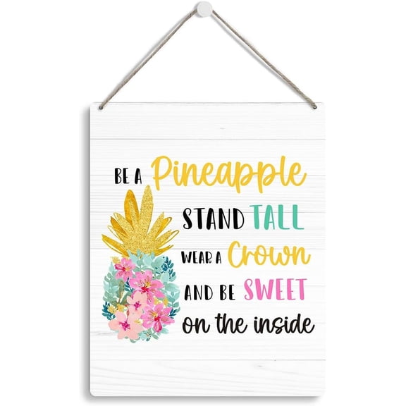 8x10 Inch Summer Decor, Summer Decorations For Home Office Door Decor Signs, Positive Pineapple Decor, Summer Be A Pineapple Sign, Pineapple Kitchen Decor, Summer Door Wall Hanging Decor