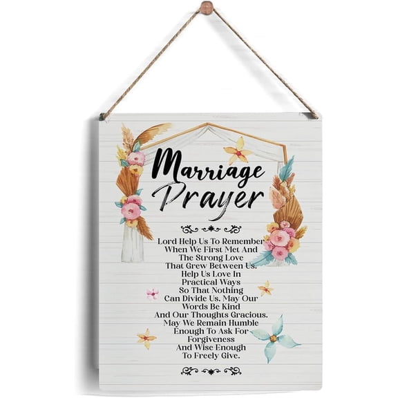 8x10 Inch Wedding Decor Christian Wall Decor For Family Home Wall Hanging Decor For Living Room Bathroom Kitchen Restroom Religious Gifts For Marriage Anniversary Bridal Shower Rustic Wood Sign