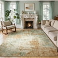 thumbnail image 1 of Toyoso Natural Sage & Gold Area Rug - Sophisticated Modern Abstract Silicone Carpet, 8x10 Earthy Watercolor Design, Machine Washable Non-Slip Rug for Elegant Home Decor, 1 of 9