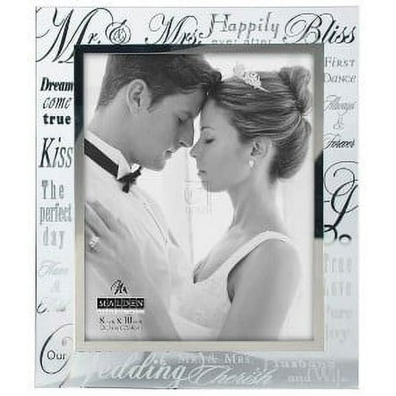 8x10 MR & MRS. METALLIC GLASS Picture Frame