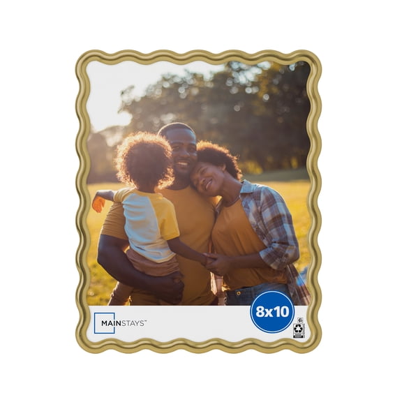 Mainstays 8" x 10" Gold Wavy Tabletop Picture Frame