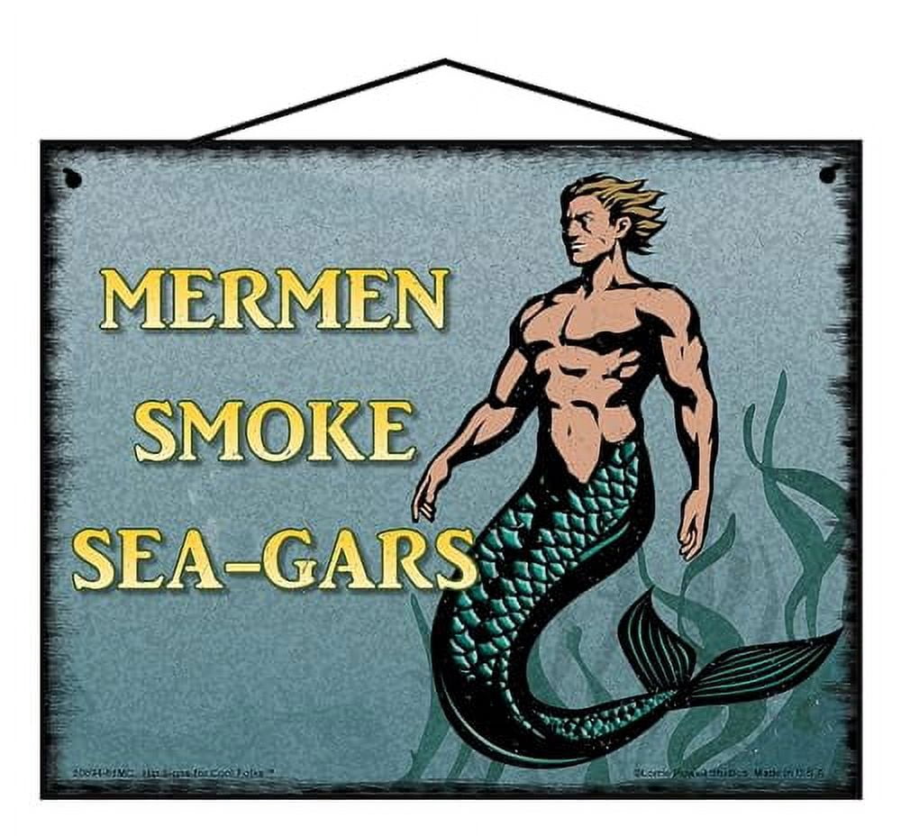 8x10 Mermen Smoke Sea-Gars Vintage Style Sign - Nautical Home Décor ...