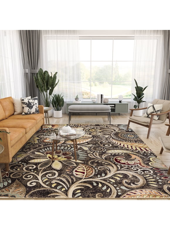 8x10 Modern Brown Large Area Rugs for Living Room | Bedroom Rug | Dining Room Rug | Indoor Entry or Entryway Rug | Kitchen Rug | Alfombras para Salas 7'10'' x 10'3''