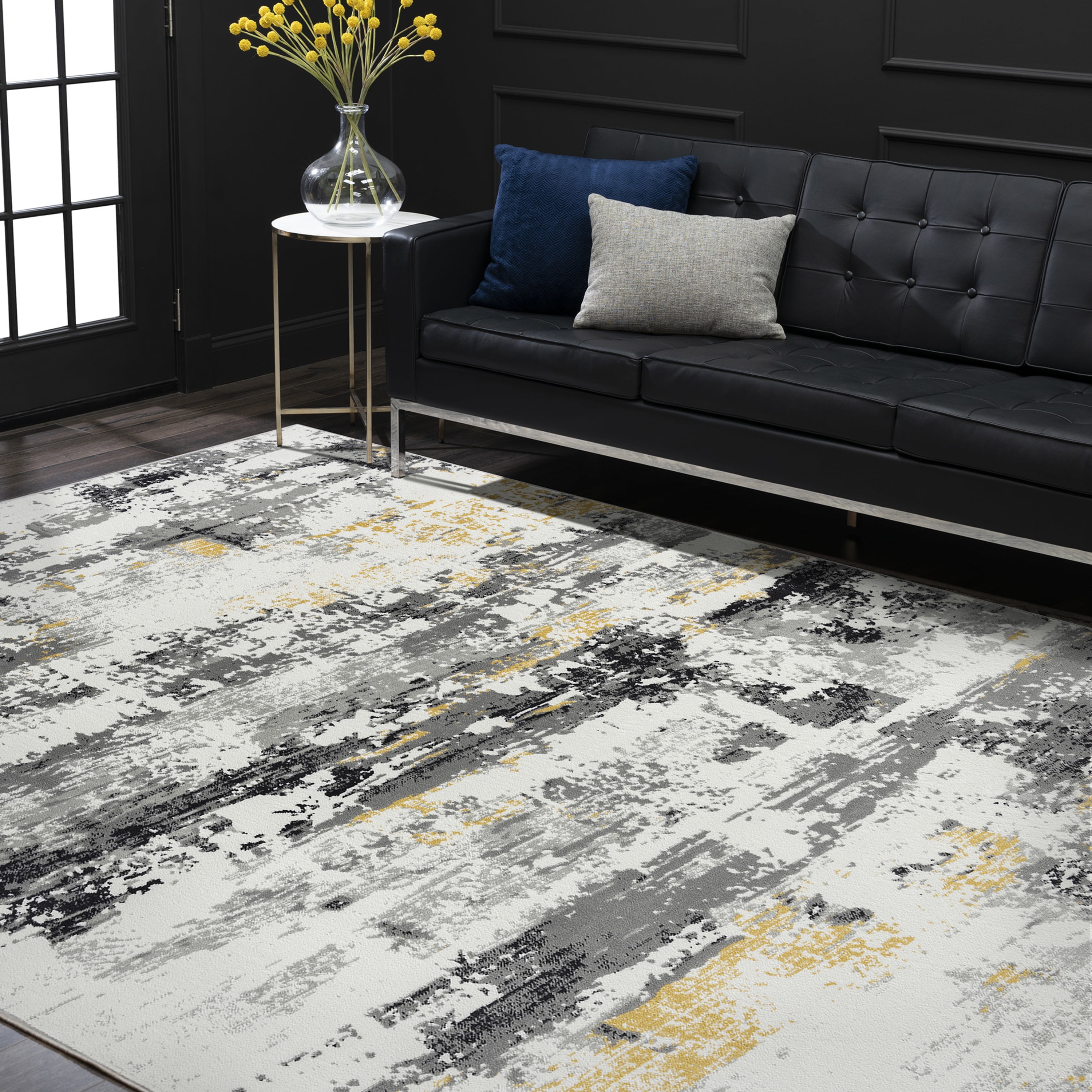 8x10 Modern Yellow Large Area Rugs for Living Room | Bedroom Rug | Dining Room Rug | Indoor Entry or Entryway Rug | Kitchen Rug | Alfombras para Salas 7'11'' x 10'3''