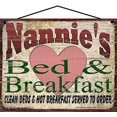 thumbnail image 1 of 8x10 Nannie's Bed and Breakfast Vintage Style Sign for Grandma - Mother's Day Gift for Grandmothers - Decorative Household Family Guest Room Home Décor, 1 of 1