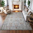 thumbnail image 1 of 8x10 Neutral Floral Rugs, Vintage Style Washable Area Rug, Non Slip Soft Low Pile Rug for Living Room Farmhouse Nursery, 1 of 8