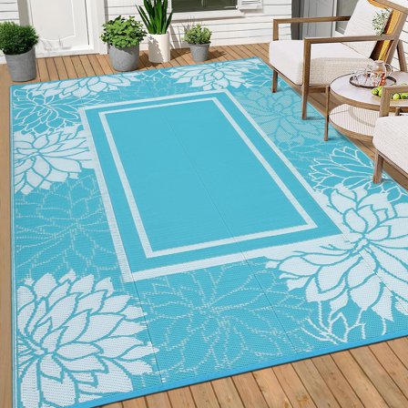 8x10 Outdoor Rug Carpet,Waterproof Outdoor Patio Rug Mat,Outdoor Patio Rug Waterproof Camping,UV-Resistant Portable Plastic Straw Carpet, RV Camping Rug for Outside,Deck,Beach
