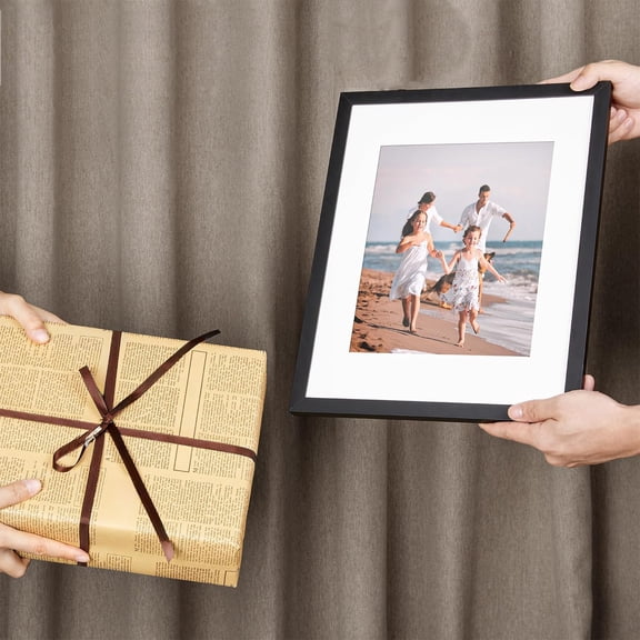 8x10 Photo Frame Without Mat, Wall or Tabletop Picture Frame for Photos – HD Plastic Display Frame with Easy-Open Back, Black White Gift for Family Friends