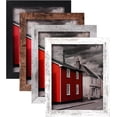 thumbnail image 1 of 8x10 Picture Frame, 4 Pack Woodgrain Wider Frames, Display Pictures 5x7 with Mat or 8x10 Without Mat, Picture Frames Collage Wall Decor or Table Top Display, Multicolour, 1 of 4