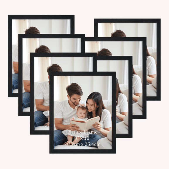 8x10 Picture Frame, 8 by 10 Black Photo Frames for Wall and Tabletop Display(7 Pack)