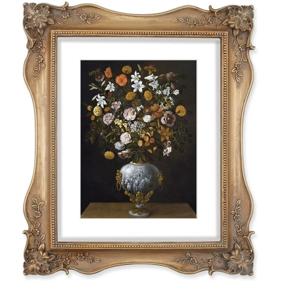 8x10 Picture Frame Baroque Frames with Corner Ornaments for 8 by 10 Photos, Bronze, Wall and Tabletop Decor