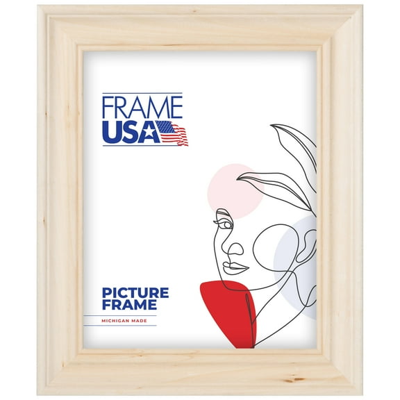 8x10 Picture Frame – Beige Unfinished Style 102-668-11200, 1.5 Inch Wood Moulding, Includes Glass and Backing – Wall Display Frame for Art, Posters, or Photos – Frame USA
