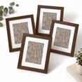 8x10 Picture Frame Brown Wood 4 Pack Glfor Photo Art - Walmart.com