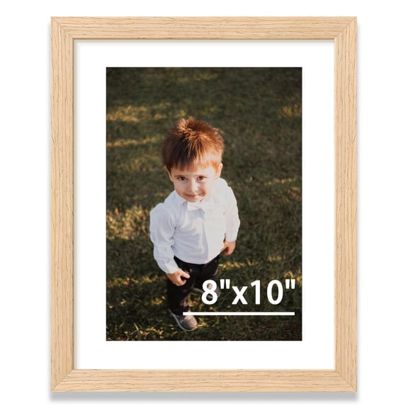 8x10 Picture Frame, Display Pictures 5.5x7.5 with Mat or 8x10 without Mat, Engineered Wood with Shatter Resistant Plexiglass, Wall Gallery Photo Frames for Wall or Tabletop