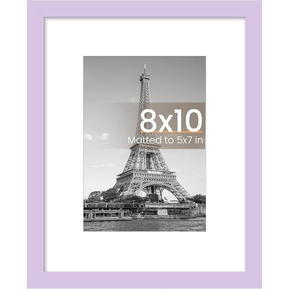 8x10 Picture Frame, Display Pictures 5x7 with Mat or 8 x 10 Without, Wall Hanging Photo Frames, 1 Pack