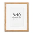 thumbnail image 1 of 8x10 Oak Wood Picture Frame with Real Glass & Mat for Room Display, 1 of 7