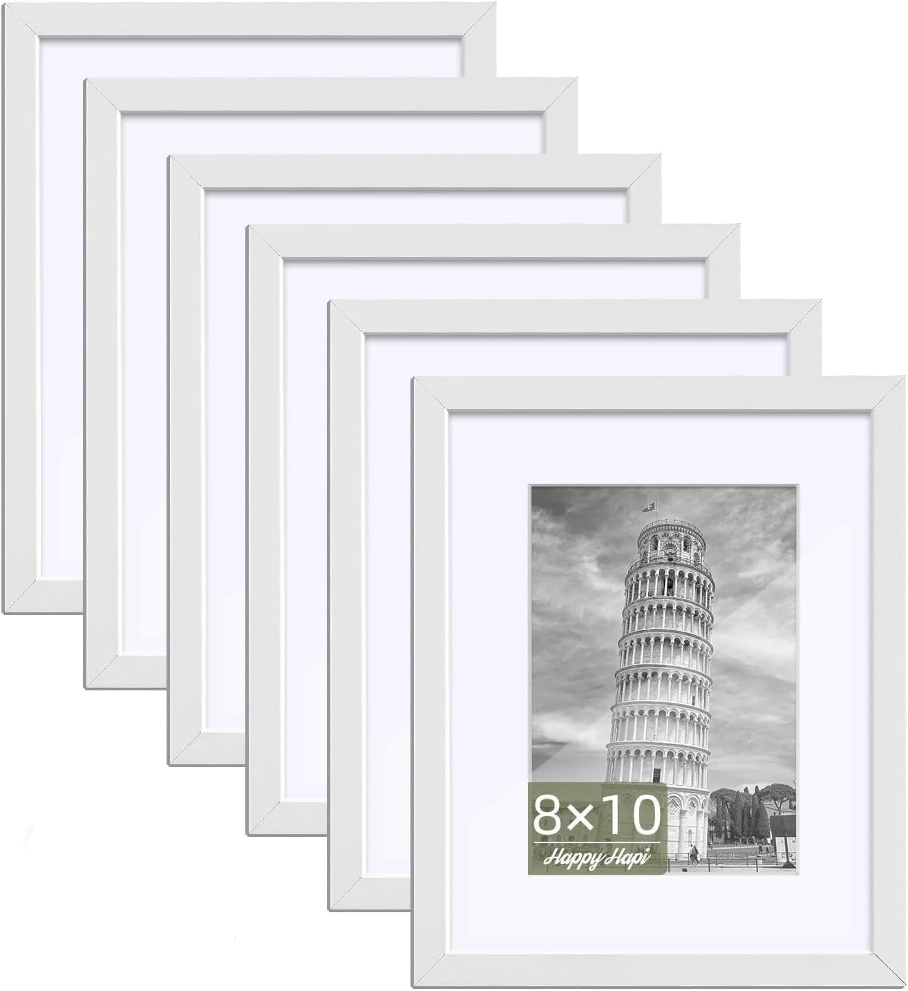 8x10 Picture Frame Set of 6, 8x10 White Picture Frame Display Pictures ...