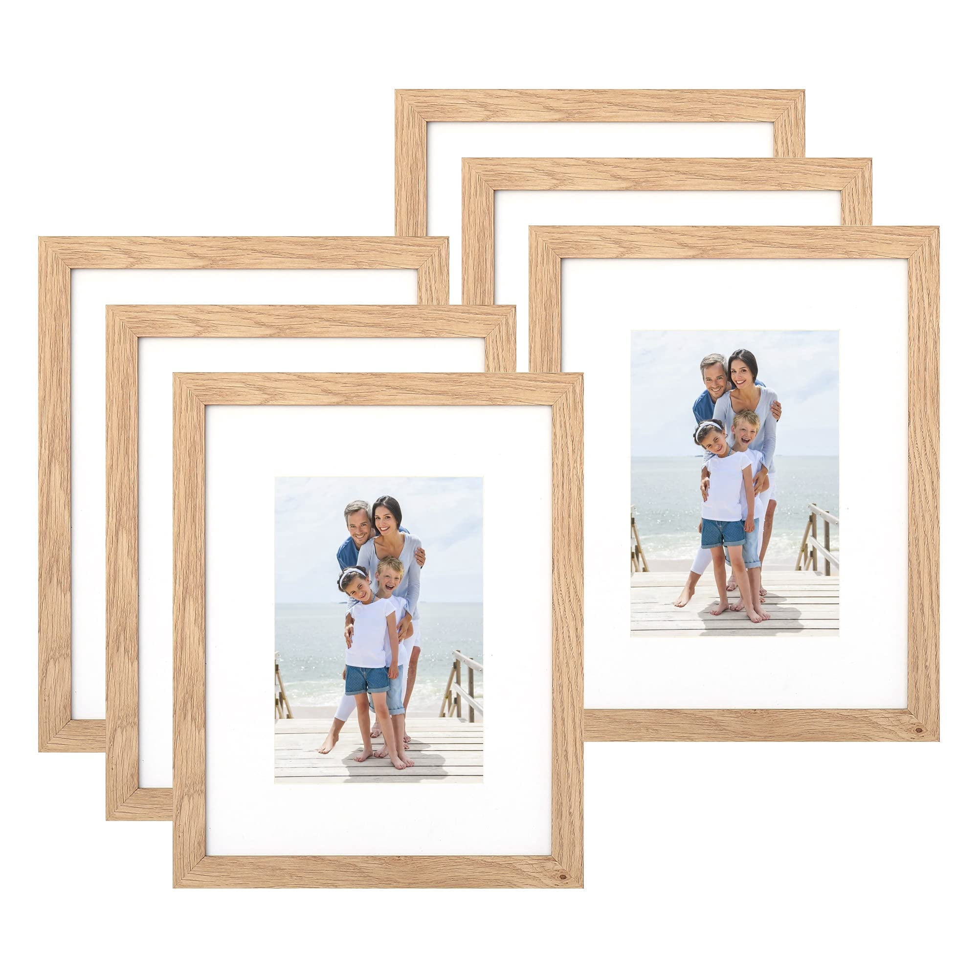 8x10 Picture Frame Set of 6, Made of Perspex Glass, Display Picture 5x7 ...