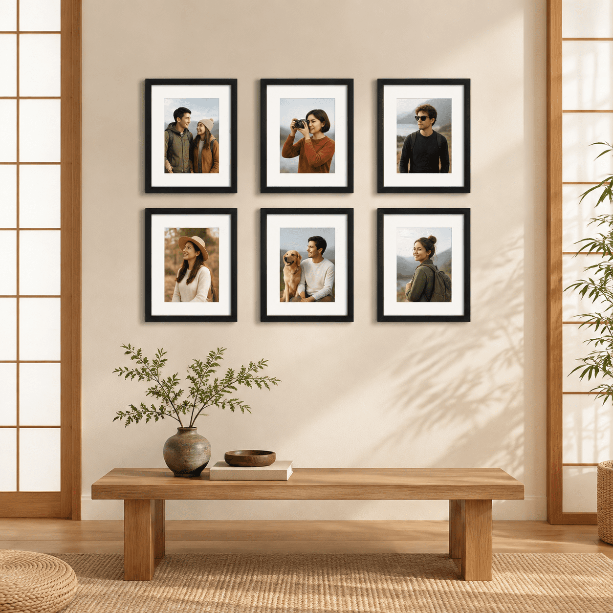 8x10 Picture Frame Set Of 5 Display Pictures 5x7 With Mat Or 8 X 10 ...
