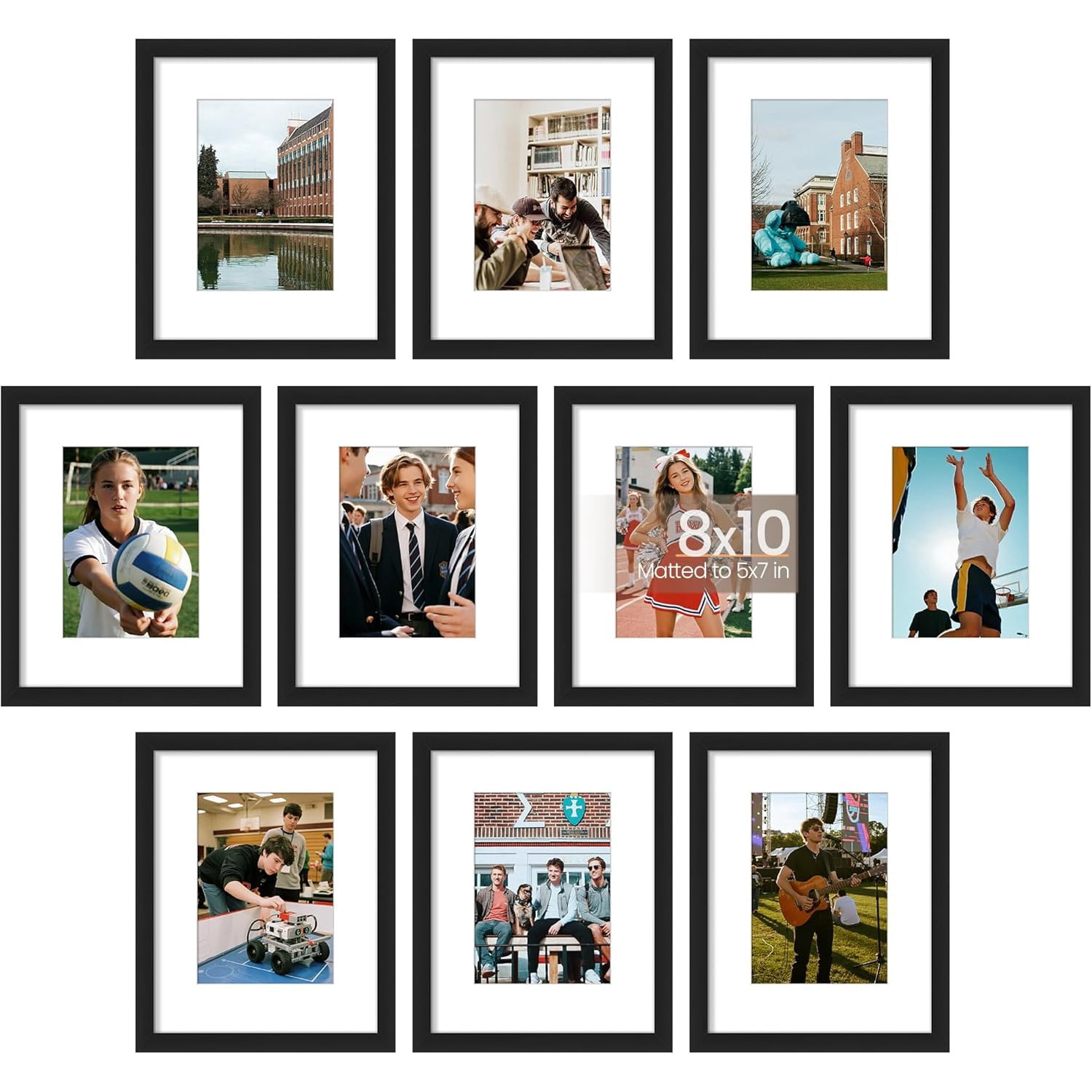 Black Collage Photo Frame Set Of 10
