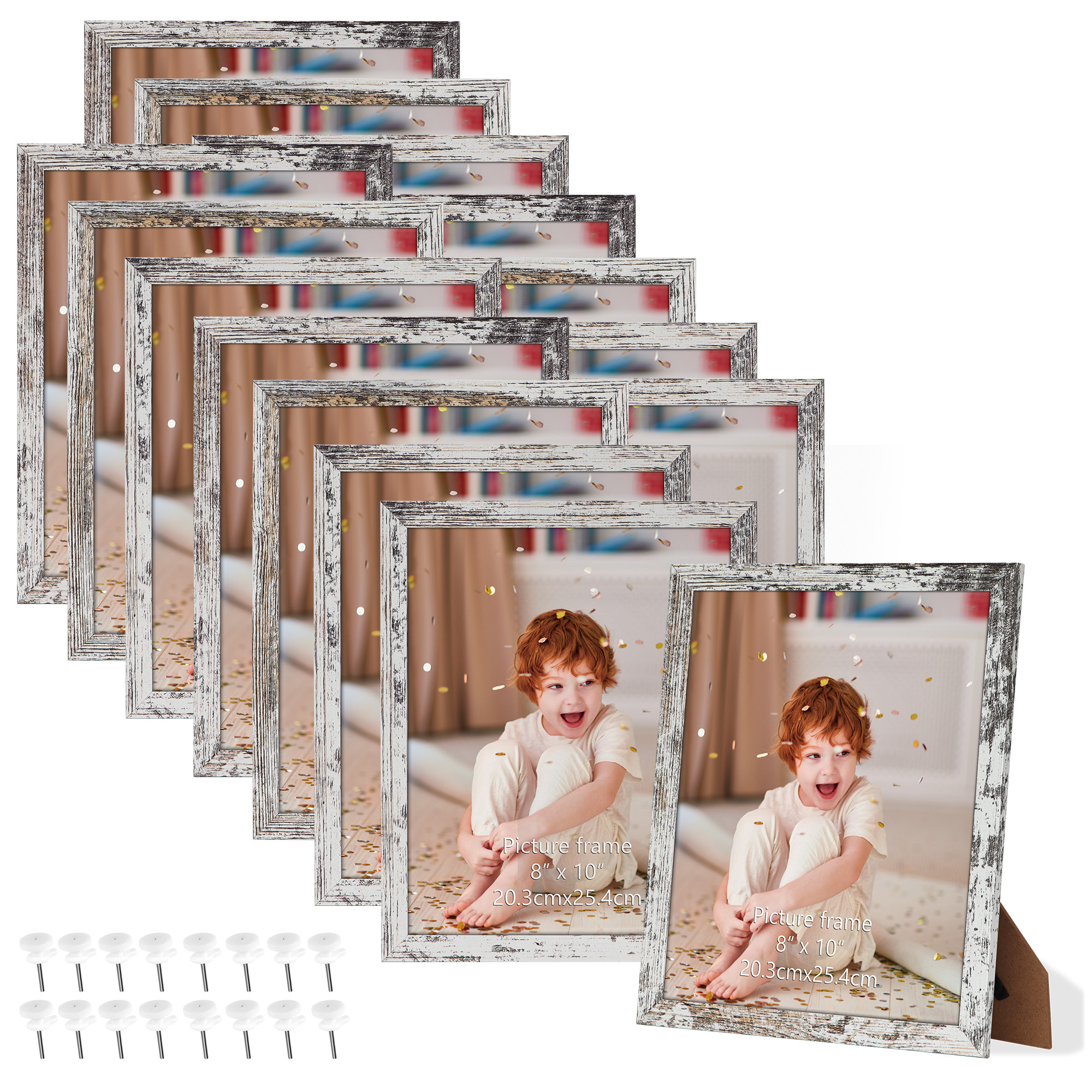 Melannco 8 x 9 Wood Finish Tabletop Memories Picture Frame