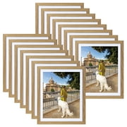 8x10 Picture Frame Set of 15, Multi Brown 8 by 10 Photo Frames Bulk for Wall or Tabletop Display
