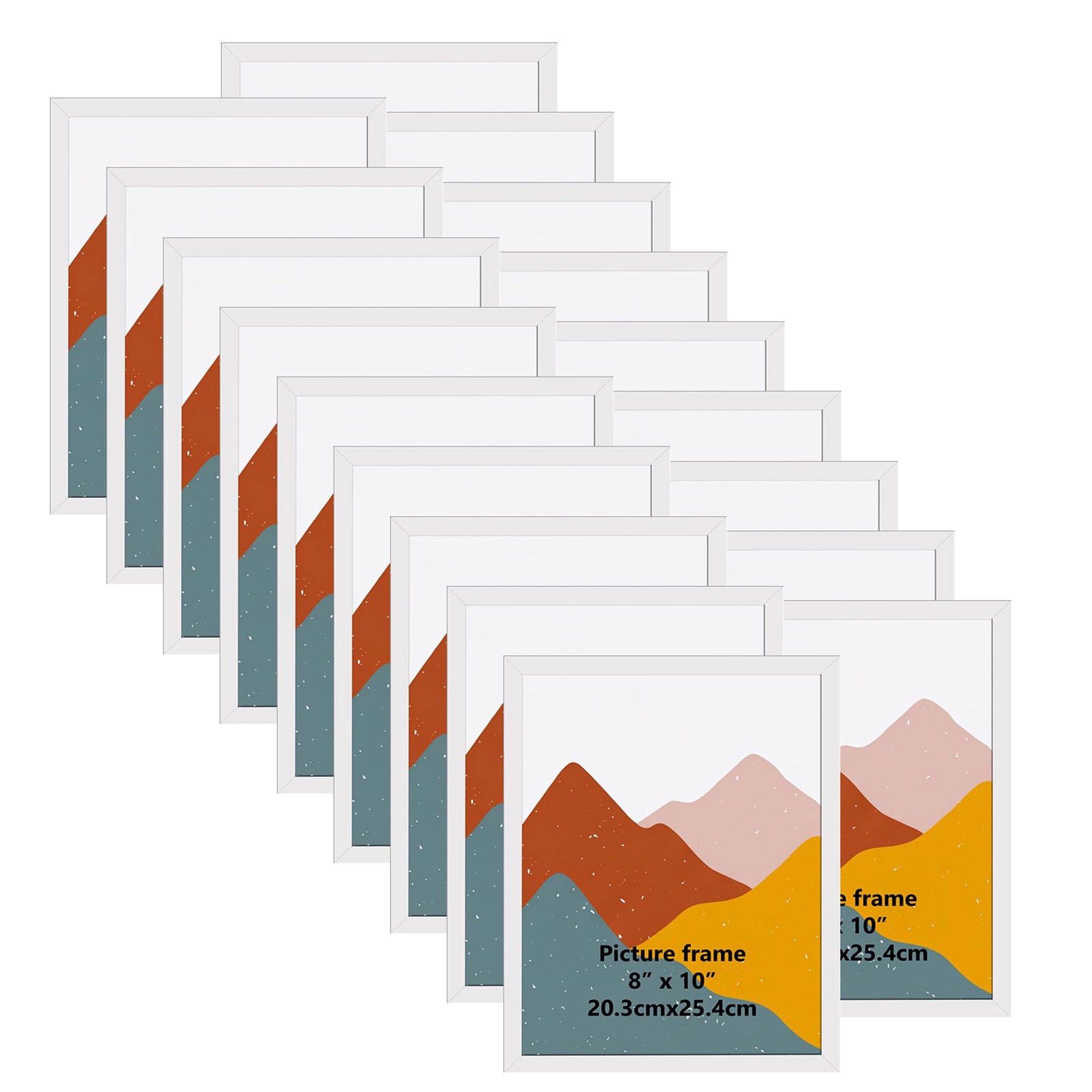 8x10 Picture Frame, Set of 18 Bulk Photo Frames, Gallery Wall Frames, Tabletop Display Frames, Home Office Gallery Picture Hanging Frames, White