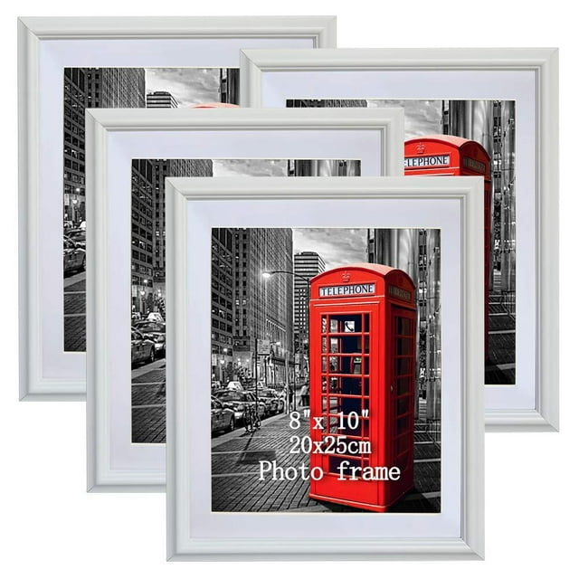 8x10 Picture Frame Set of 4, Rustic Distressed Display 8 by 10 Photos