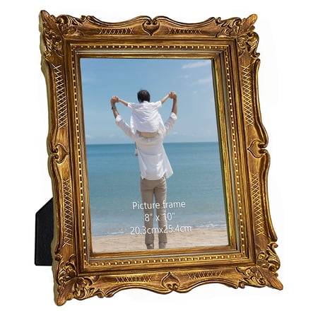8x10 Picture Frame Vintage 8 by 10 Photo Frame for Tabletop Display, Gold