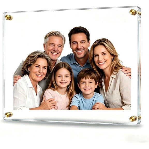 8x10 Picture Frame Wall Mount Self Adhesive, Clear Acrylic No Drill Floating Frameless Poster Frame for Office Photo Canvas Document Gallery, Full Frame Size 10x11