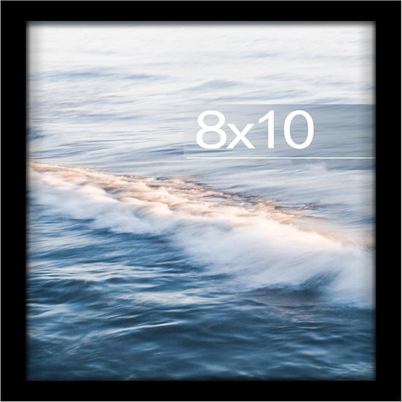 8x10 Picture Frame, for Tabletop Display, Horizontal or Vertical Wall Mounting, Black