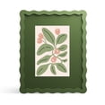 thumbnail image 1 of iRahmen 8x10 Picture Frame with Mat for 5x7, Wavy Edge Wooden Photo Frame for Wall Hanging, Green, 1 Pack, 1 of 7