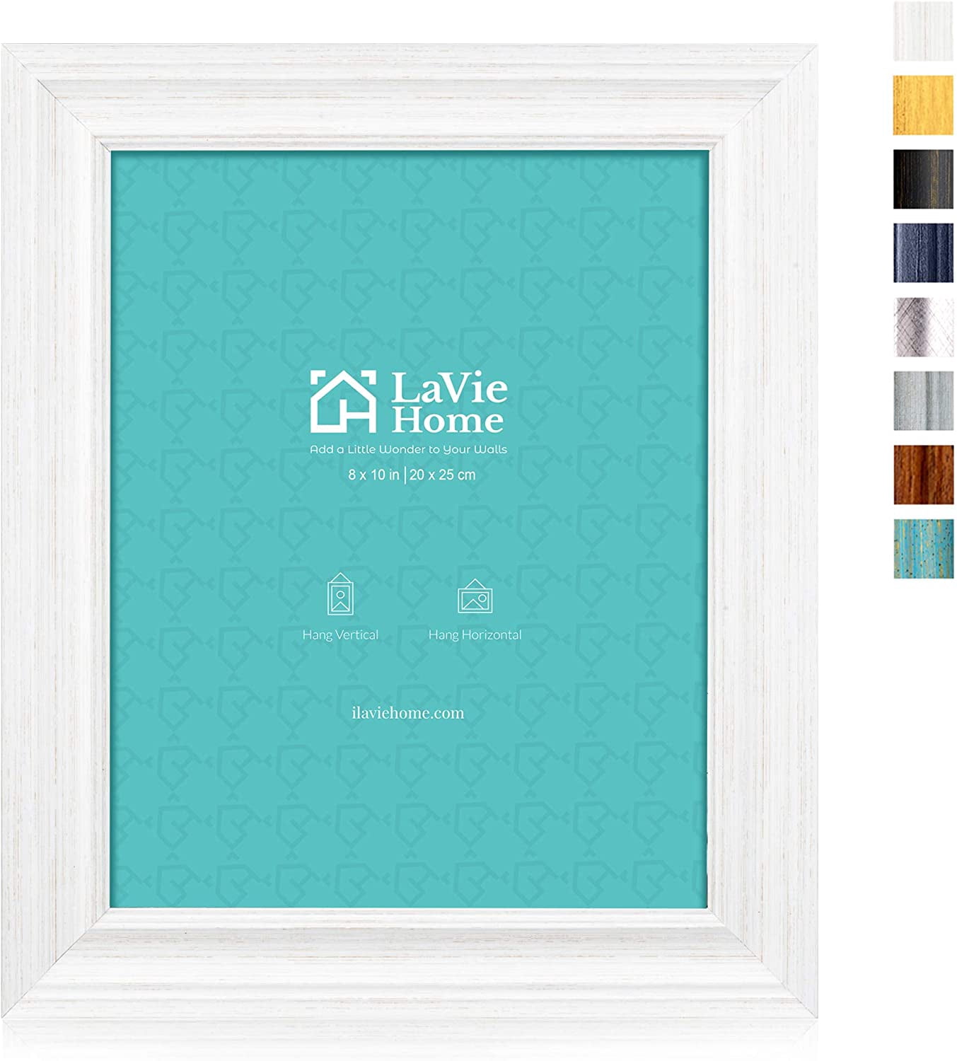 Rustic Picture Frame Set 8x10 Picture Frames (1 Pack, Blue) Rustic Photo Frame Set with Tempered ...