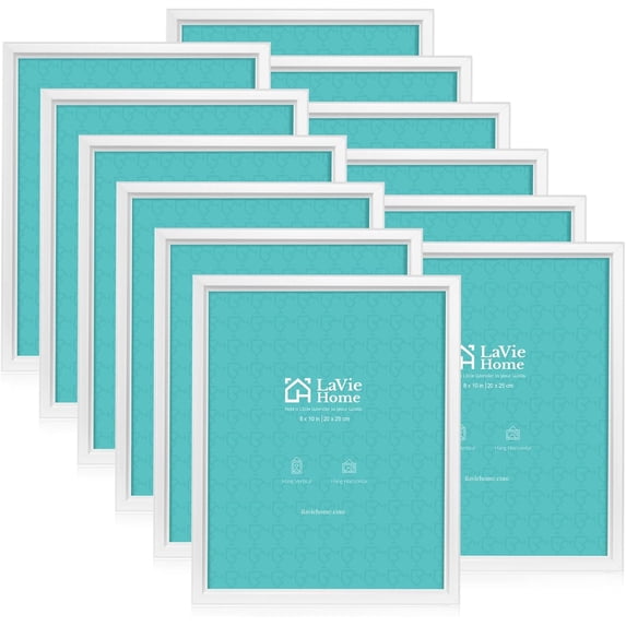 8x10 Picture Frames (12 Pack, White) Simple Designed Photo Frames for ...