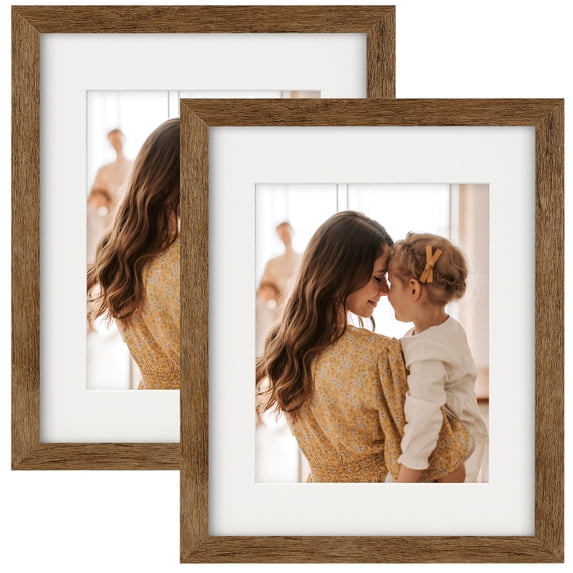 AEVETE 8x10 Picture Frames Rustic Wood Tabletop or Wall Display for Home Decor and Gifts, 2 Pack