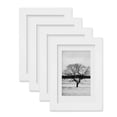 thumbnail image 1 of 8x10 Picture Frames Set of 4, Made of Solid Wood Covered by Plexiglass 4x6 and 5x7 with Mat or 8x10 without Mat, for Table Top Display and Wall Mounting Photo Frame White, 1 of 9