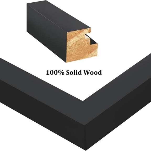 8x10 Picture Frames Set of 6, Made of Solid Wood Covered by Plexiglass Display 4x6 and 5x7 with Mat or 8x10' without Mat, for Table Top Display and Wall Mounting Photo Frame Black