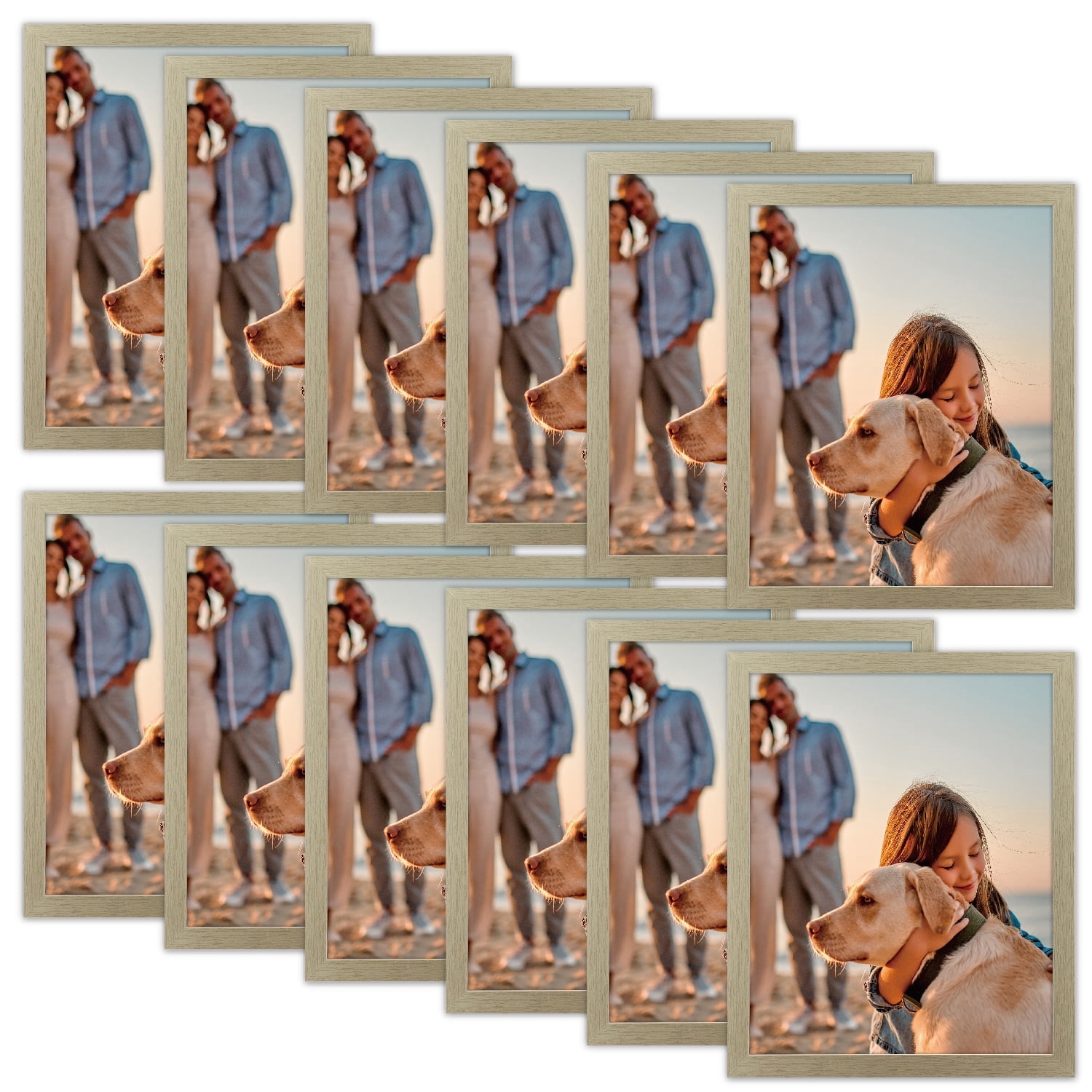 8x10 Picture Frames Set of 12, Multi Photo Frames Bulk for Picture Gallery Wall Hanging or Tabletop Display,Gold