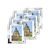 8x10 Picture Frames Set of 6, Glass Tabletop Photo Frame for Horizontal or Vertical
