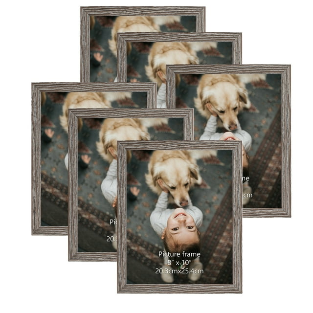 8x10 Picture Frames Set of 6, Vintage 8 by 10 Photo Frame for Wall