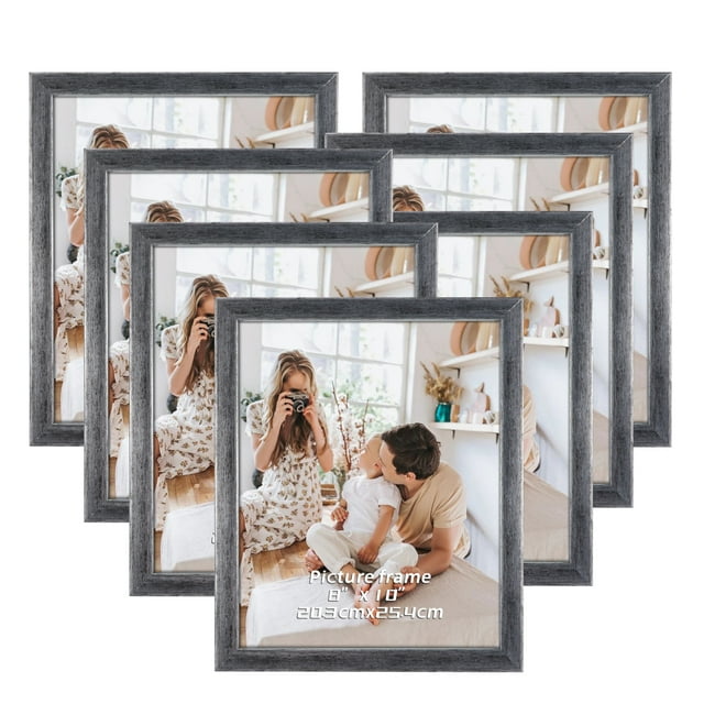 8x10 Picture Frames Set of 7, Antique Sliver Photo Frame for Wall and