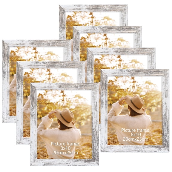 8x10 Picture Frames Set of 7 for Wall Mounted and Tabletop Display