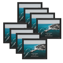 8x10 Picture Frames Set of 8, Black 8 by 10 Photo Frame for Mother's Gift, Wall or Tabletop Display
