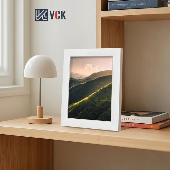 8x10 Picture Frames white Set of 6, Wide Border Wood Poster Frame, Multi-Directional Display Family Photos, Office Prints, Studio/Gallery Artwork, Woodgrain Series, Tabletop & Wall Hanging