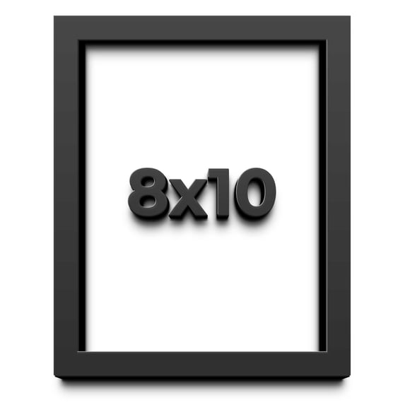 8x10 Shadow Box Black Solid Wood Display Picture Frame with White Acid-Free Backing UV Acrylic &