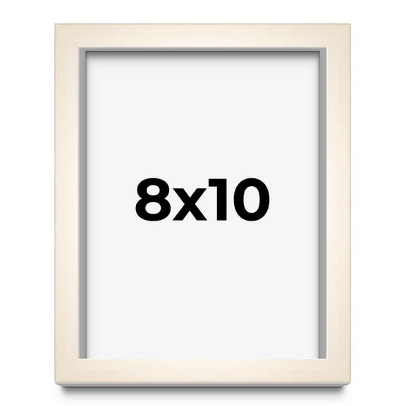 8x10 Shadow Box Cream of Wheat White Washed Display Frame | 0.875 Inches Deep Solid Wood Shadowbox