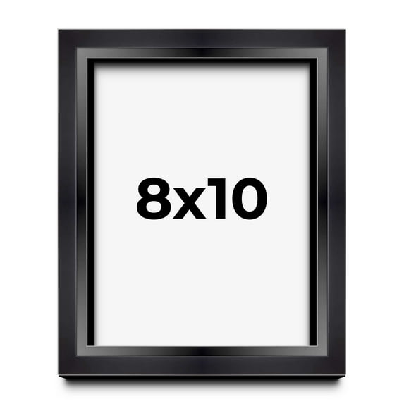 8x10 Shadow Box Frame Black | 1.25 inches Deep Real Wood Contemporary Shadowbox Display Frame | UV